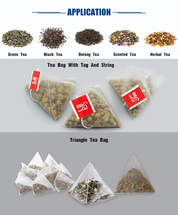 Usos de la máquina empacadora de bolsas de té piramidal