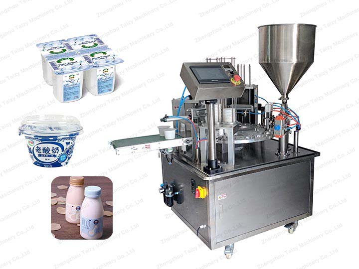 Yogurt Cup Filling and Sealing Machine Rotary Type - Taizy